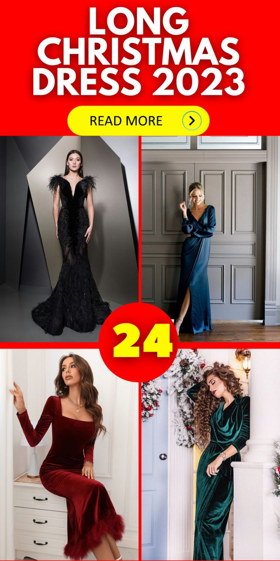 2023 Long Christmas Dress 24 Ideas: Red, Green, Patterns, and More
