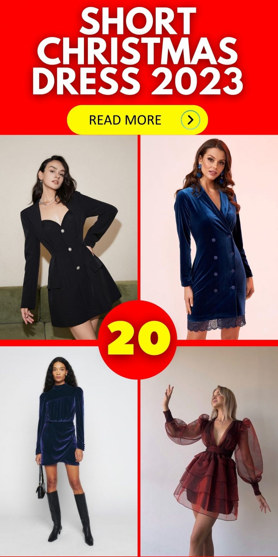 Short Christmas Dress 2023: Red, White, and Green Outfit 20 Ideas