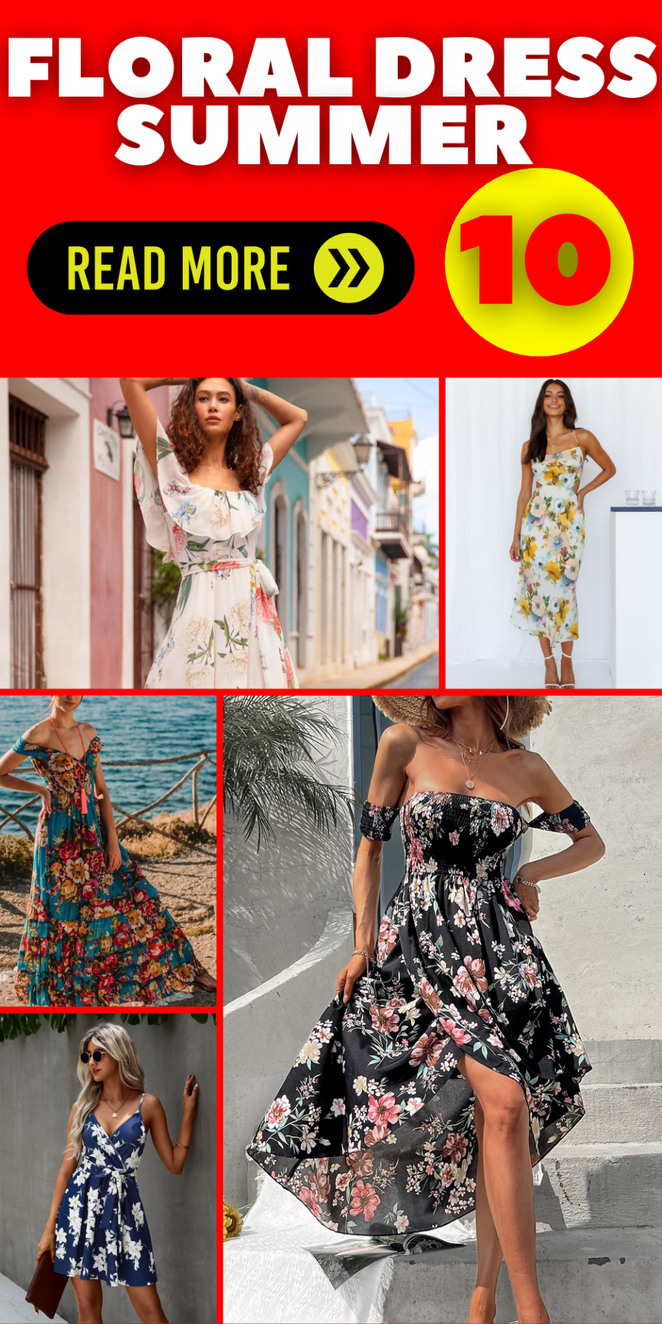 Cute & Casual Floral Dresses this Summer 2023: Maxi, Long & Midi, Short Outfits for Street Styles