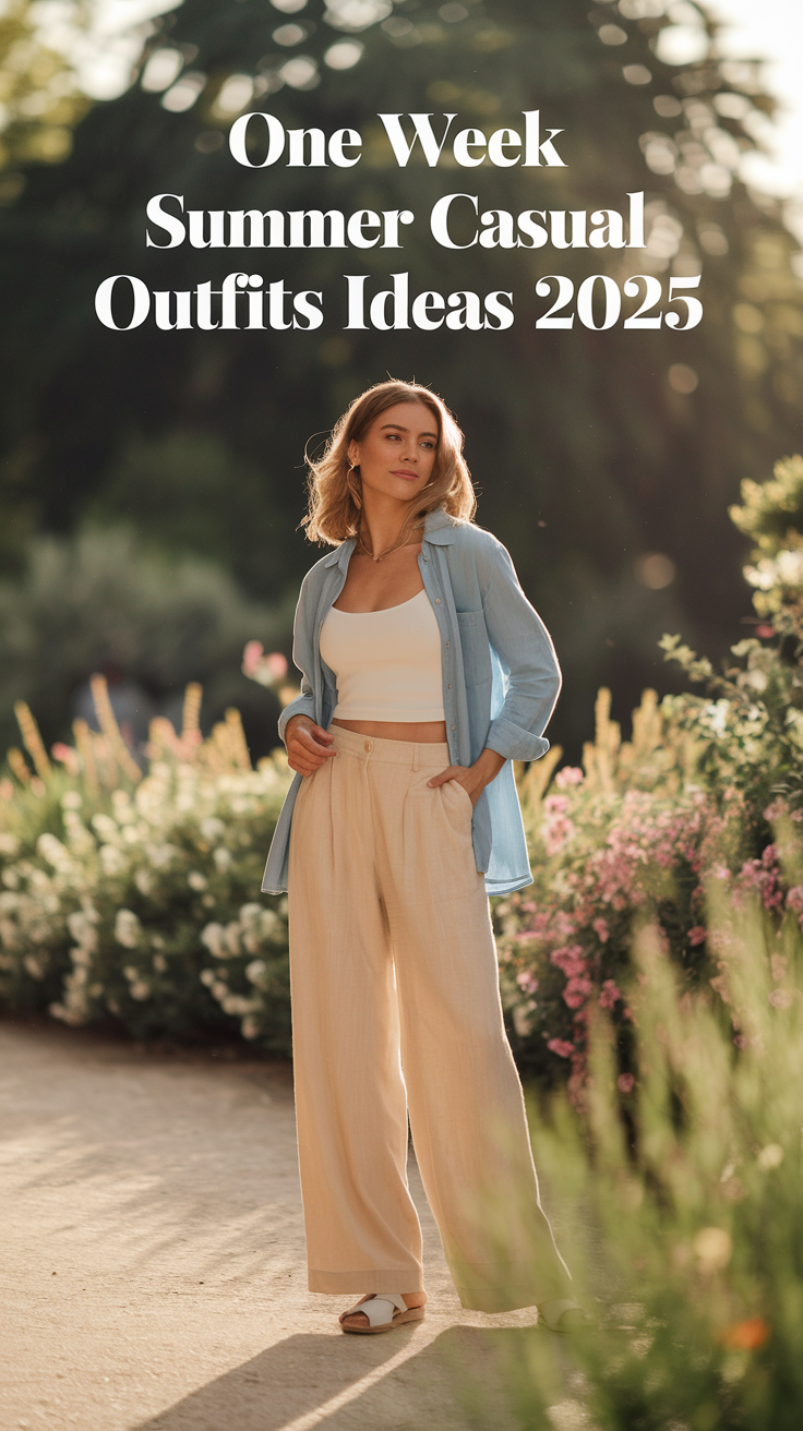 One Week Summer Casual Outfits Ideas 2025