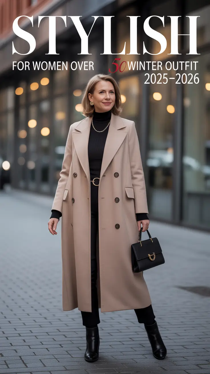 Stylish for Women Over 50 Winter Outfit 2025â€“2026: Classy & Casual Ideas